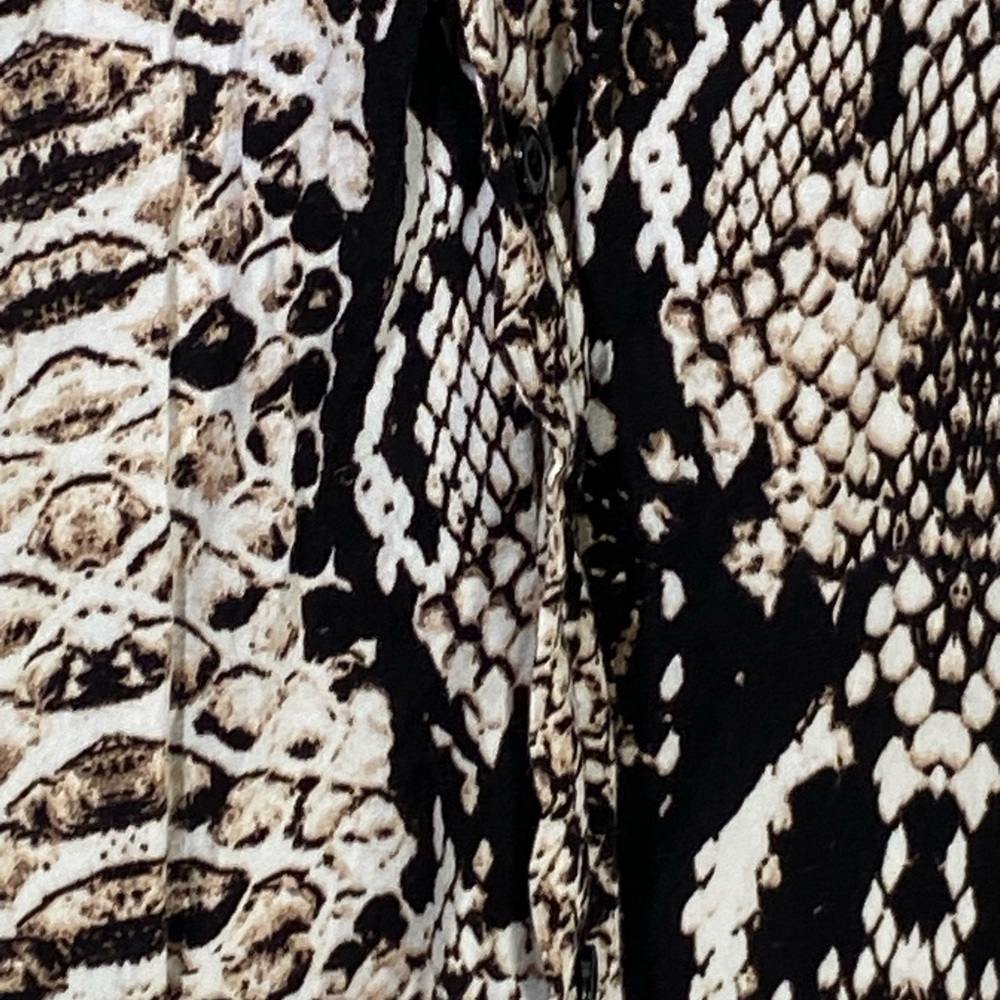 Python Snake Print Button-Up Shirt - image 2